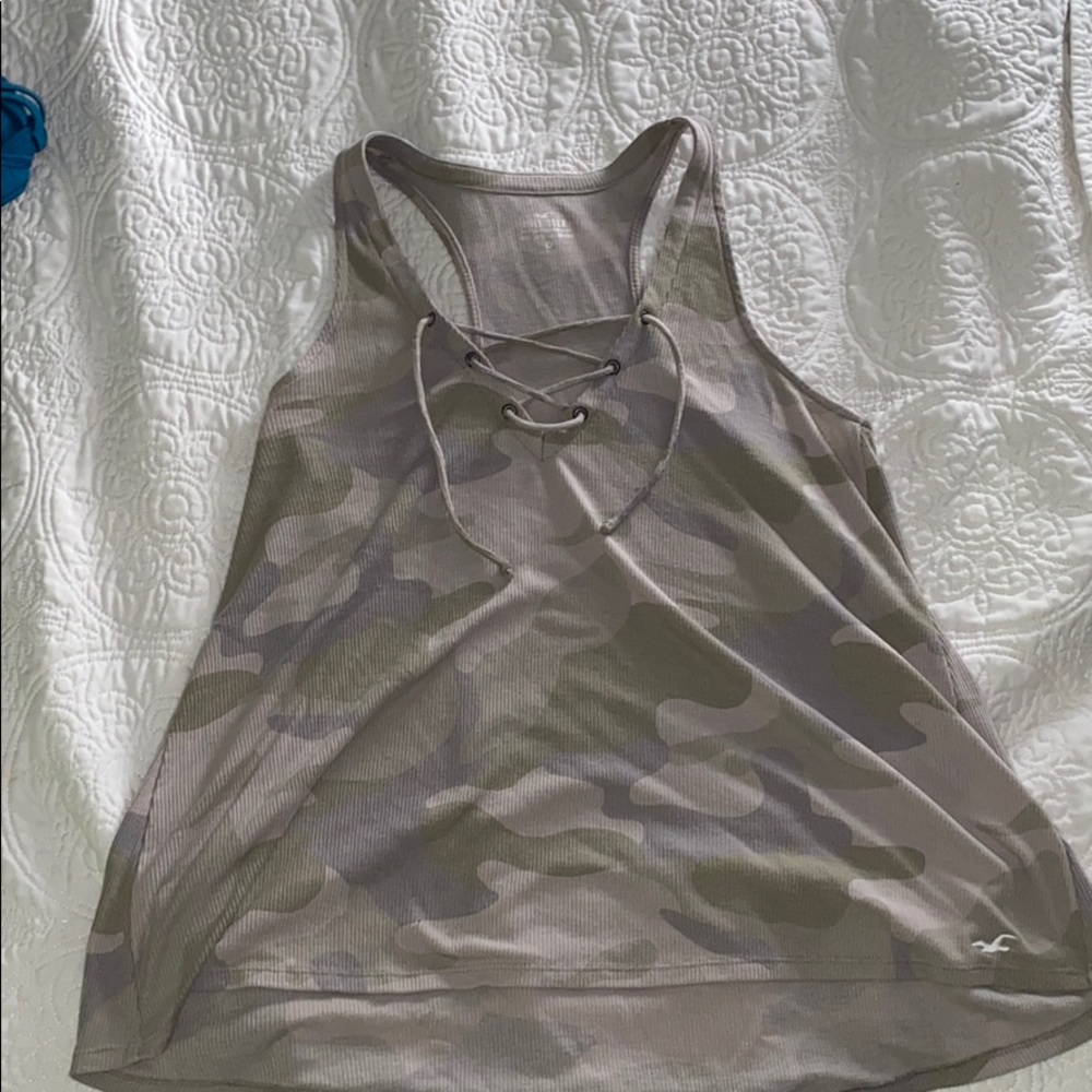 Hollister Army Print Tank Top